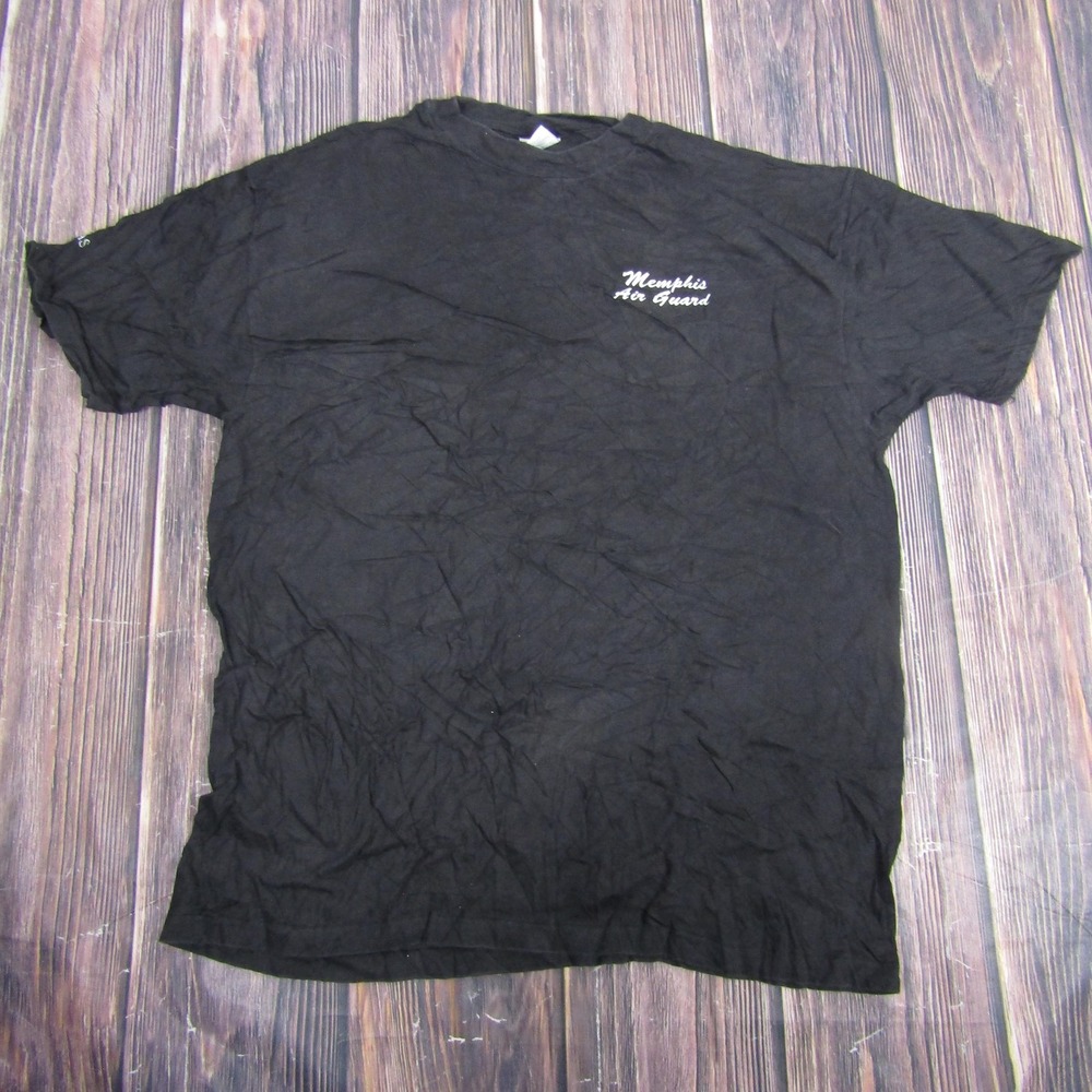Hanes Beefy-T T-Shirt Mens XL Black Memphis Air Guard Vintage Cotton Tee